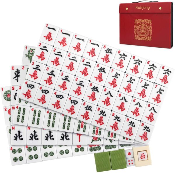 146 Piece Chinese Mahjong Tile Set with Storage Box